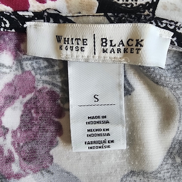 White House Black Market Floral Tunic Cowl Neck 3/4 Sleeve - Small - Picture 6 of 7